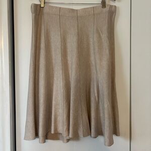 NIC + ZOE Beige Textured Knit A-Line Midi Skirt Size XL